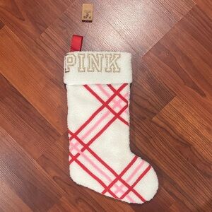 PINK Victoria's Secret Red and White Holiday Stocking